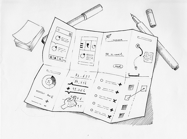 A detailed illustration showing a folded piece of paper used for Active Eights